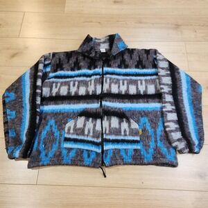 Molina Indian Drawing Jacket Mens Large Multicolor Fleece Aztec Southwestern